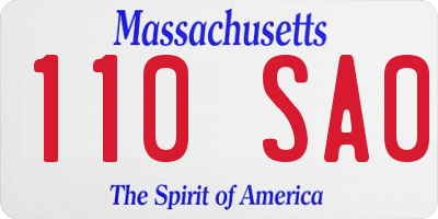 MA license plate 110SA0