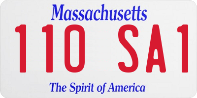 MA license plate 110SA1