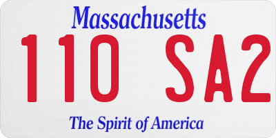 MA license plate 110SA2