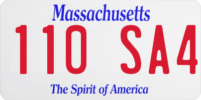 MA license plate 110SA4