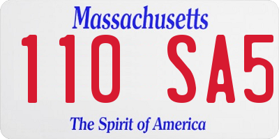 MA license plate 110SA5