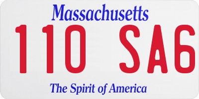 MA license plate 110SA6