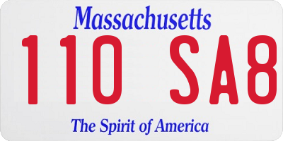 MA license plate 110SA8