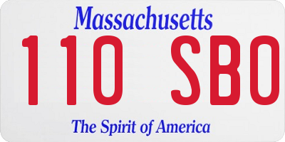 MA license plate 110SB0