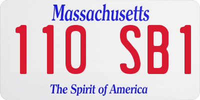MA license plate 110SB1