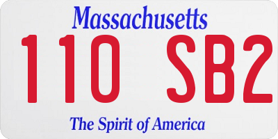 MA license plate 110SB2