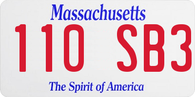 MA license plate 110SB3