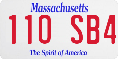 MA license plate 110SB4