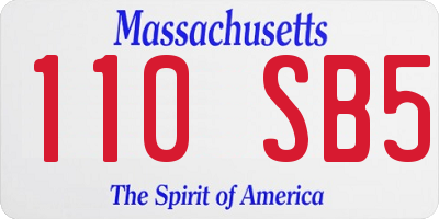 MA license plate 110SB5
