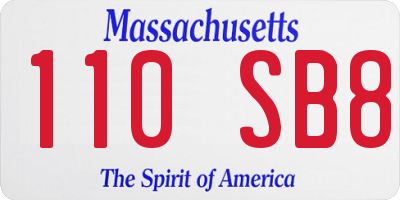 MA license plate 110SB8