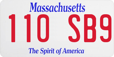 MA license plate 110SB9