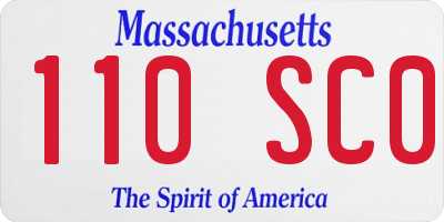MA license plate 110SC0