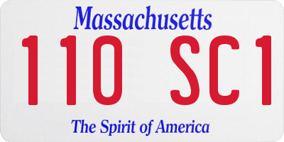 MA license plate 110SC1