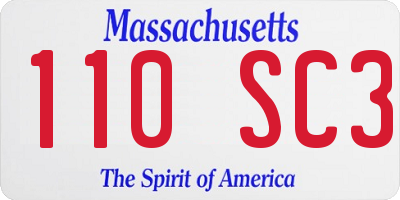 MA license plate 110SC3