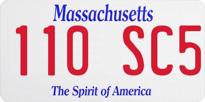 MA license plate 110SC5
