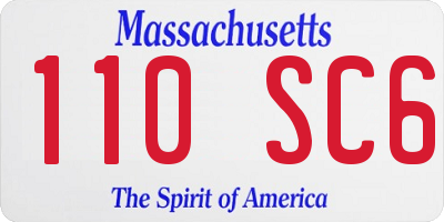 MA license plate 110SC6