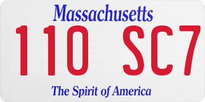 MA license plate 110SC7
