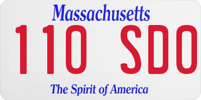 MA license plate 110SD0