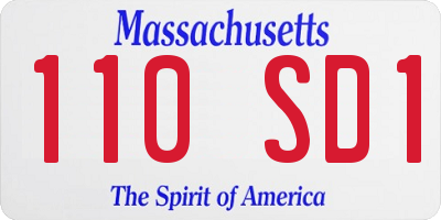 MA license plate 110SD1