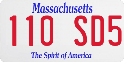 MA license plate 110SD5