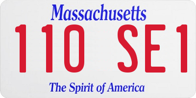 MA license plate 110SE1
