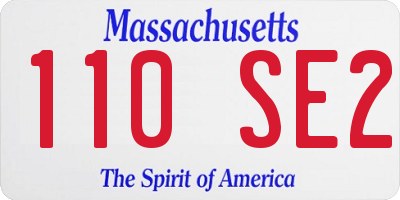 MA license plate 110SE2