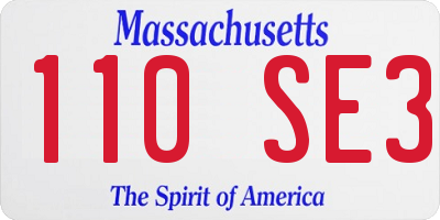 MA license plate 110SE3
