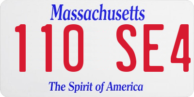 MA license plate 110SE4