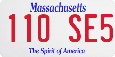 MA license plate 110SE5