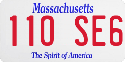 MA license plate 110SE6
