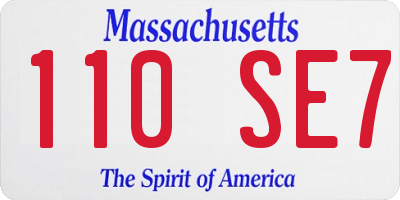 MA license plate 110SE7