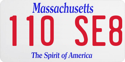 MA license plate 110SE8