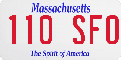 MA license plate 110SF0