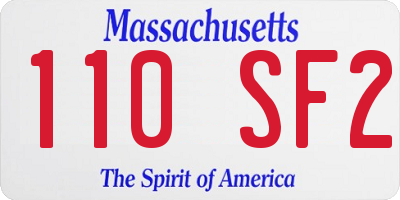 MA license plate 110SF2