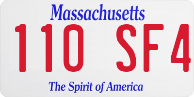 MA license plate 110SF4