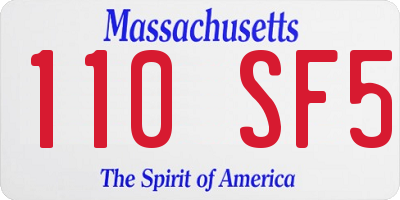 MA license plate 110SF5