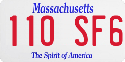 MA license plate 110SF6