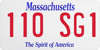 MA license plate 110SG1