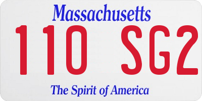 MA license plate 110SG2
