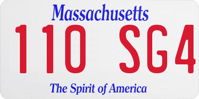MA license plate 110SG4