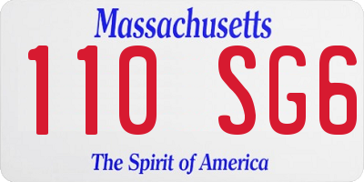 MA license plate 110SG6
