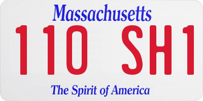 MA license plate 110SH1