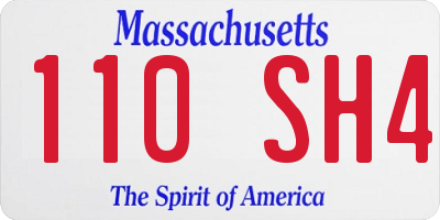 MA license plate 110SH4