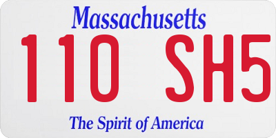 MA license plate 110SH5