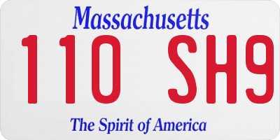 MA license plate 110SH9