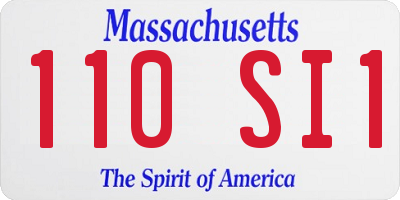 MA license plate 110SI1