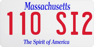 MA license plate 110SI2