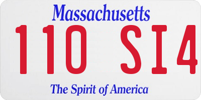 MA license plate 110SI4