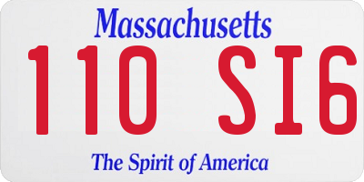 MA license plate 110SI6