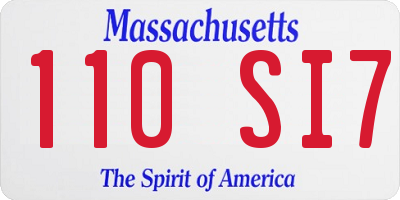 MA license plate 110SI7